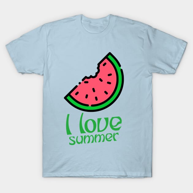 I Love Summer | Watermelon T-Shirt by rizwanahmedr